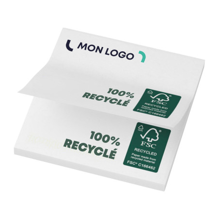 Mémos repositionnables 100 feuilles papier recyclé FSC® 7,5 x 7,5 cm