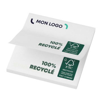 Mémos repositionnables 100 feuilles papier recyclé FSC® 7,5 x 7,5 cm