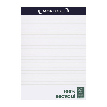 Bloc-notes A5 recyclé sans couverture 100 feuilles