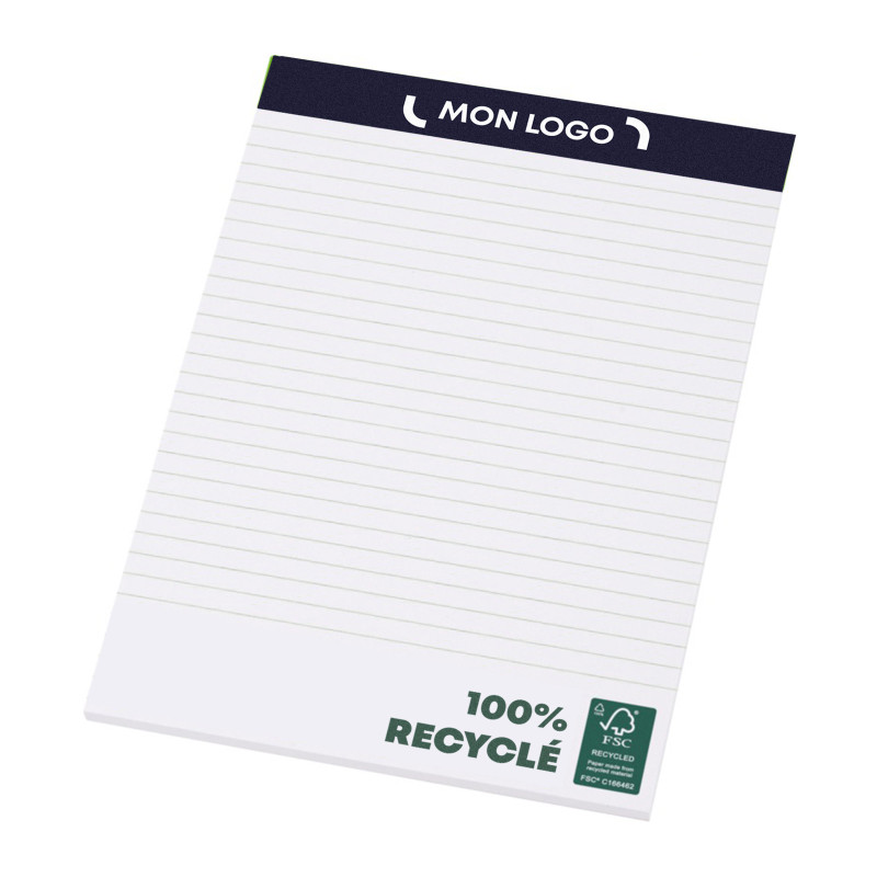 Bloc-notes A5 recyclé sans couverture 100 feuilles