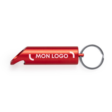 Porte-clé lampe et décapsuleur en aluminium recyclé