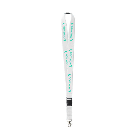 Tour de cou 2 cm avec boucle détachable et clip de sécurité