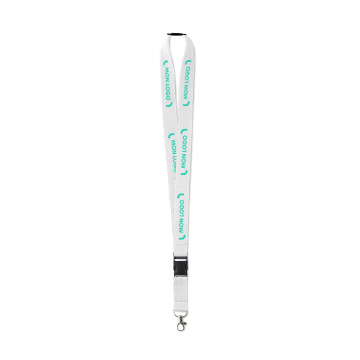 Tour de cou 2 cm avec boucle détachable et clip de sécurité