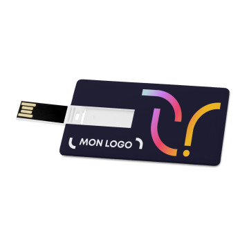 Clé USB carte de crédit 2 Go marquage 2 couleurs