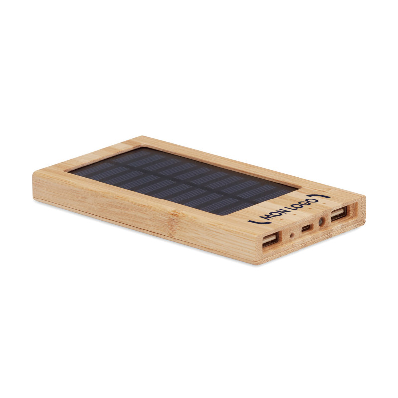 Batterie de secours solaire 4000 mAh en bambou