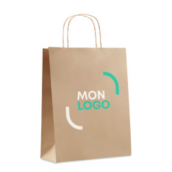 Sac en papier recyclé coloré 90 g/m² 25x32x11 cm