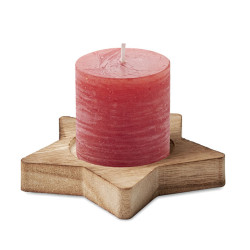 Bougie avec base en bois