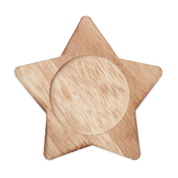 Bougie avec base en bois