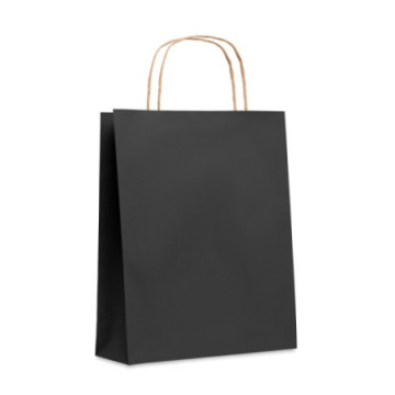 Sac en papier recyclé coloré anses torsadées 18x21x8 cm
