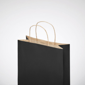 Sac en papier recyclé coloré anses torsadées 18x21x8 cm