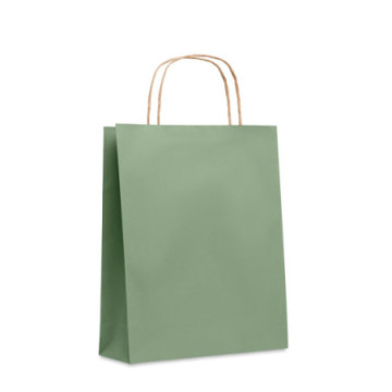 Sac en papier recyclé coloré anses torsadées 18x21x8 cm