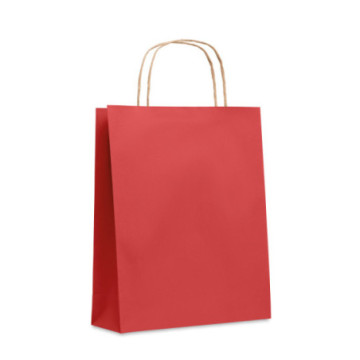 Sac en papier recyclé coloré anses torsadées 18x21x8 cm