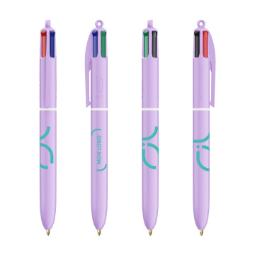 Stylo bille Bic® 4 couleurs Pastel marquage 1 couleur