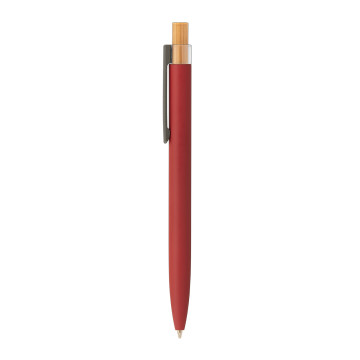 Stylo bille en bambou et aluminium recyclé marquage quadri