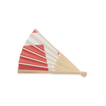 Eventail motif drapeau en bambou