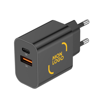 Chargeur secteur USB-C et USB-A 15W Akashi®