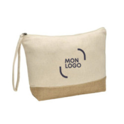 Pochette zippée en coton 220 g/m²  et jute taille L Ubag®