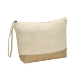 Pochette zippée en coton 220 g/m²  et jute taille L Ubag®