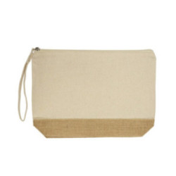 Pochette zippée en coton 220 g/m²  et jute taille L Ubag®