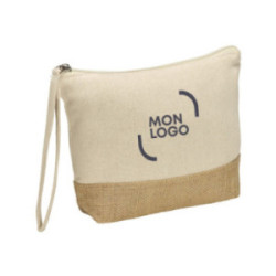 Pochette zippée en coton 220 g/m² et jute taille S Ubag®
