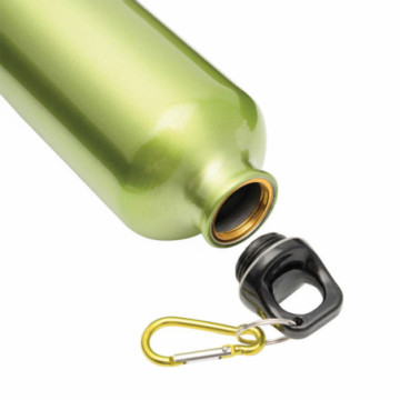 Bouteille en aluminium vert avec mousqueton 750 mL