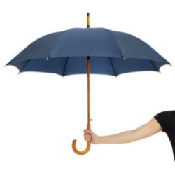 Parapluie canne en rPET ouverture automatique bleu marine