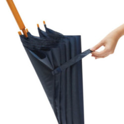 Parapluie canne en rPET ouverture automatique bleu marine