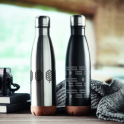 Bouteille isotherme en acier inoxydable et en liège 500 mL