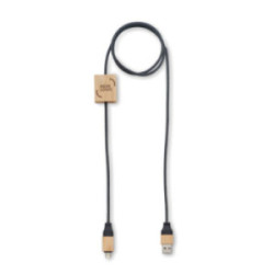 Câble de charge long 60W en rPET et bambou