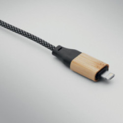 Câble de charge long 60W en rPET et bambou
