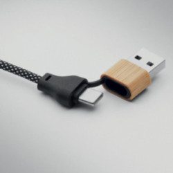 Câble de charge long 60W en rPET et bambou