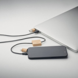 Câble de charge long 60W en rPET et bambou