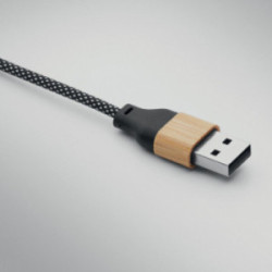 Câble de charge long 60W en rPET et bambou