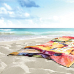 Serviette de plage 350 g/m2 impression quadri 75 x 150 cm