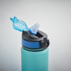 Bouteille en rPET avec marqueurs d'hydratation et paille 1 L