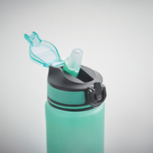 Bouteille en rPET avec marqueurs d'hydratation et paille 1 L