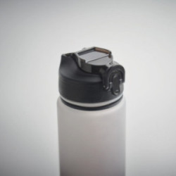 Bouteille en rPET avec marqueurs d'hydratation et paille 1 L