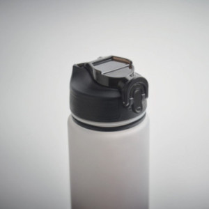 Bouteille en rPET avec marqueurs d'hydratation et paille 1 L