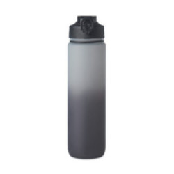 Bouteille en rPET avec marqueurs d'hydratation et paille 1 L