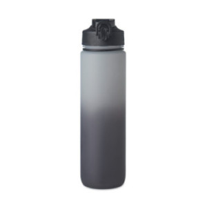 Bouteille en rPET avec marqueurs d'hydratation et paille 1 L