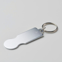 Porte-clés jeton format 1 € en aluminium recyclé