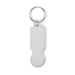 Porte-clés jeton format 1 € en aluminium recyclé