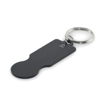 Porte-clés jeton format 1 € en aluminium recyclé