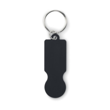 Porte-clés jeton format 1 € en aluminium recyclé