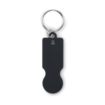 Porte-clés jeton format 1 € en aluminium recyclé