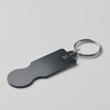 Porte-clés jeton format 1 € en aluminium recyclé