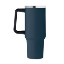 Mug isotherme en acier inoxydable recyclé avec paille 1,2 L