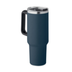 Mug isotherme en acier inoxydable recyclé avec paille 1,2 L