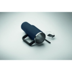 Mug isotherme en acier inoxydable recyclé avec paille 1,2 L