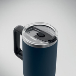 Mug isotherme en acier inoxydable recyclé avec paille 1,2 L